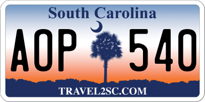 SC license plate AOP540