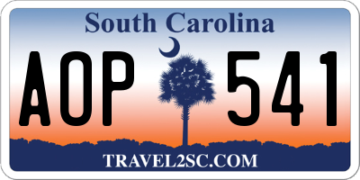 SC license plate AOP541