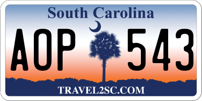 SC license plate AOP543