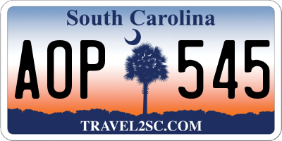 SC license plate AOP545
