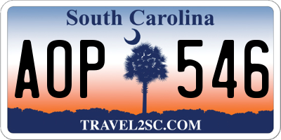 SC license plate AOP546