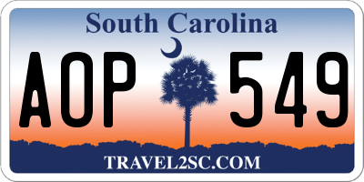 SC license plate AOP549