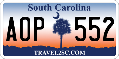 SC license plate AOP552