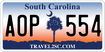 SC license plate AOP554