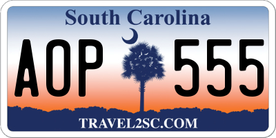 SC license plate AOP555