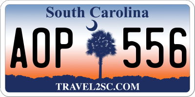 SC license plate AOP556