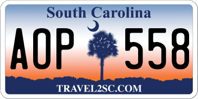 SC license plate AOP558