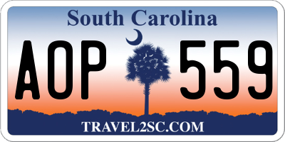 SC license plate AOP559