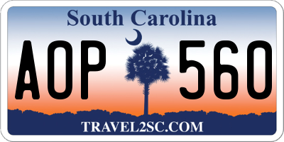 SC license plate AOP560