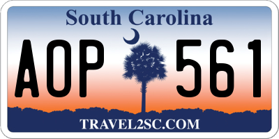 SC license plate AOP561