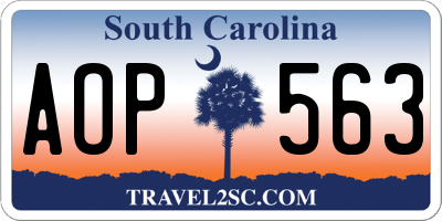 SC license plate AOP563