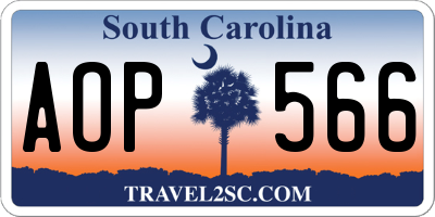 SC license plate AOP566