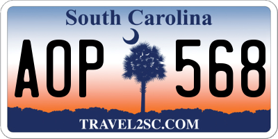 SC license plate AOP568