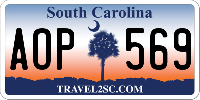 SC license plate AOP569
