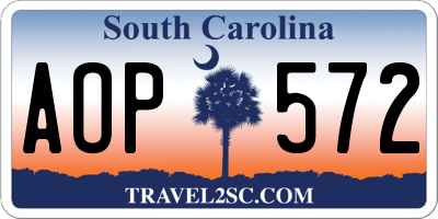 SC license plate AOP572