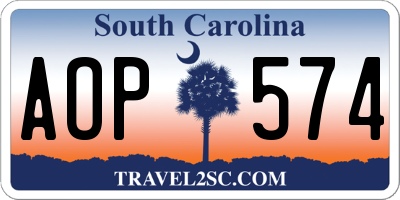 SC license plate AOP574
