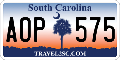 SC license plate AOP575