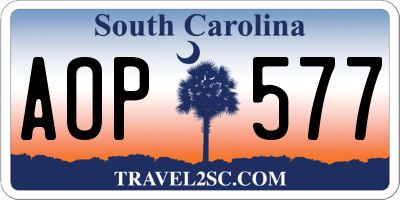 SC license plate AOP577