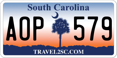 SC license plate AOP579