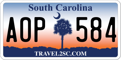 SC license plate AOP584