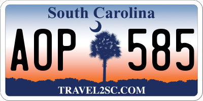 SC license plate AOP585