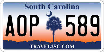 SC license plate AOP589