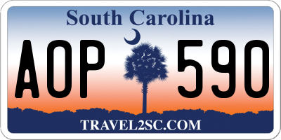 SC license plate AOP590