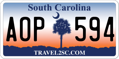 SC license plate AOP594
