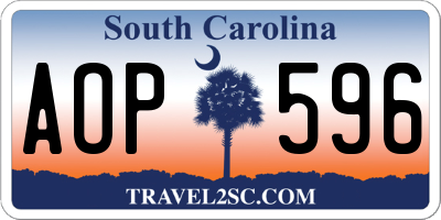 SC license plate AOP596