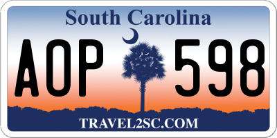SC license plate AOP598