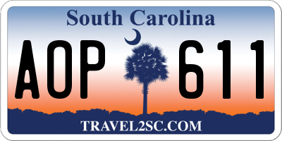 SC license plate AOP611