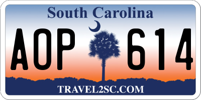 SC license plate AOP614
