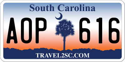 SC license plate AOP616
