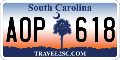 SC license plate AOP618