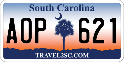 SC license plate AOP621