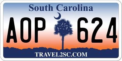 SC license plate AOP624