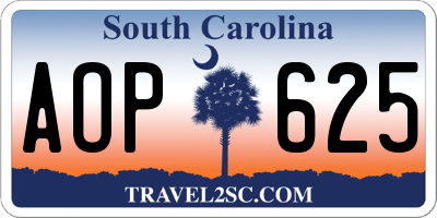 SC license plate AOP625