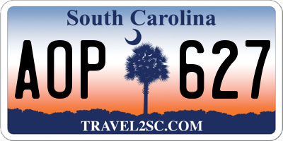 SC license plate AOP627