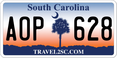 SC license plate AOP628
