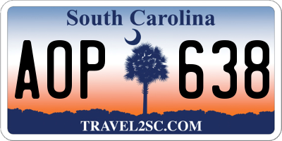 SC license plate AOP638