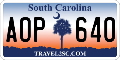 SC license plate AOP640