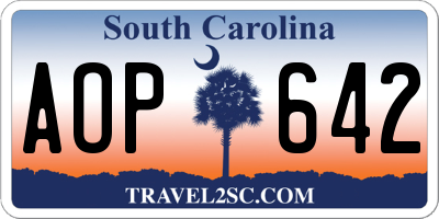 SC license plate AOP642