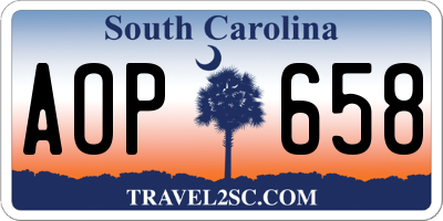 SC license plate AOP658