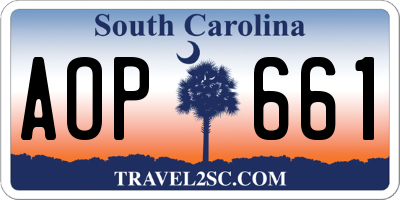SC license plate AOP661