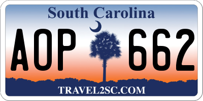 SC license plate AOP662