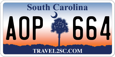 SC license plate AOP664