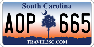 SC license plate AOP665