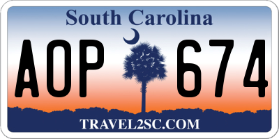 SC license plate AOP674