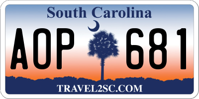 SC license plate AOP681