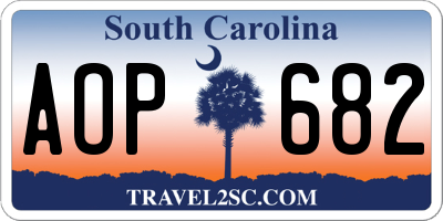 SC license plate AOP682